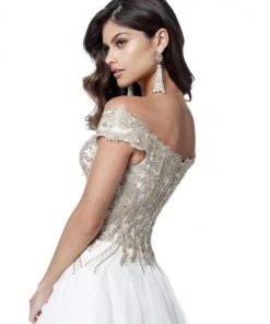 Sherri Hill - 51614 Lace Appliqued Corset Tiered A Line Dress