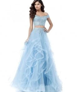 Sherri Hill - 51617 Two Piece Off-Shoulder Tulle Evening Dress 16 Sherri Hill - 51617 Two Piece Off-Shoulder Tulle Evening Dress