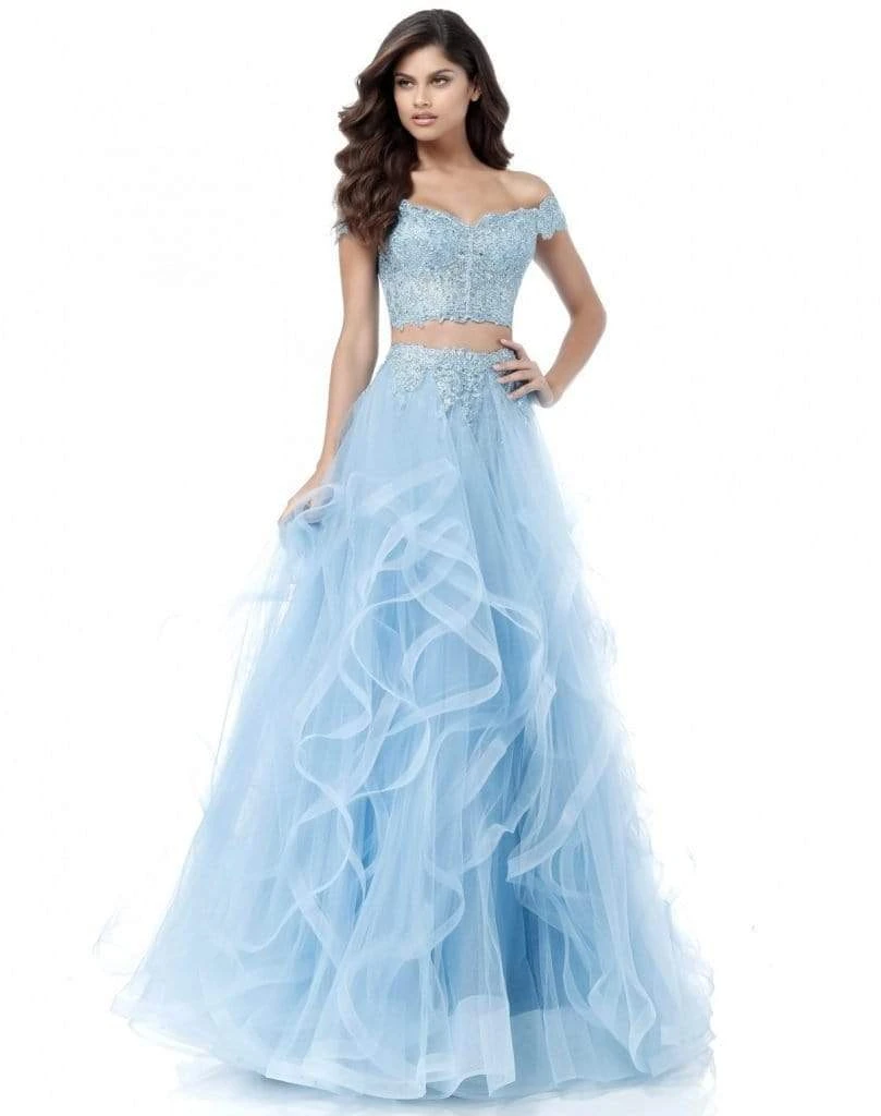Sherri Hill - 51617 Two Piece Off-Shoulder Tulle Evening Dress 8 Sherri Hill - 51617 Two Piece Off-Shoulder Tulle Evening Dress