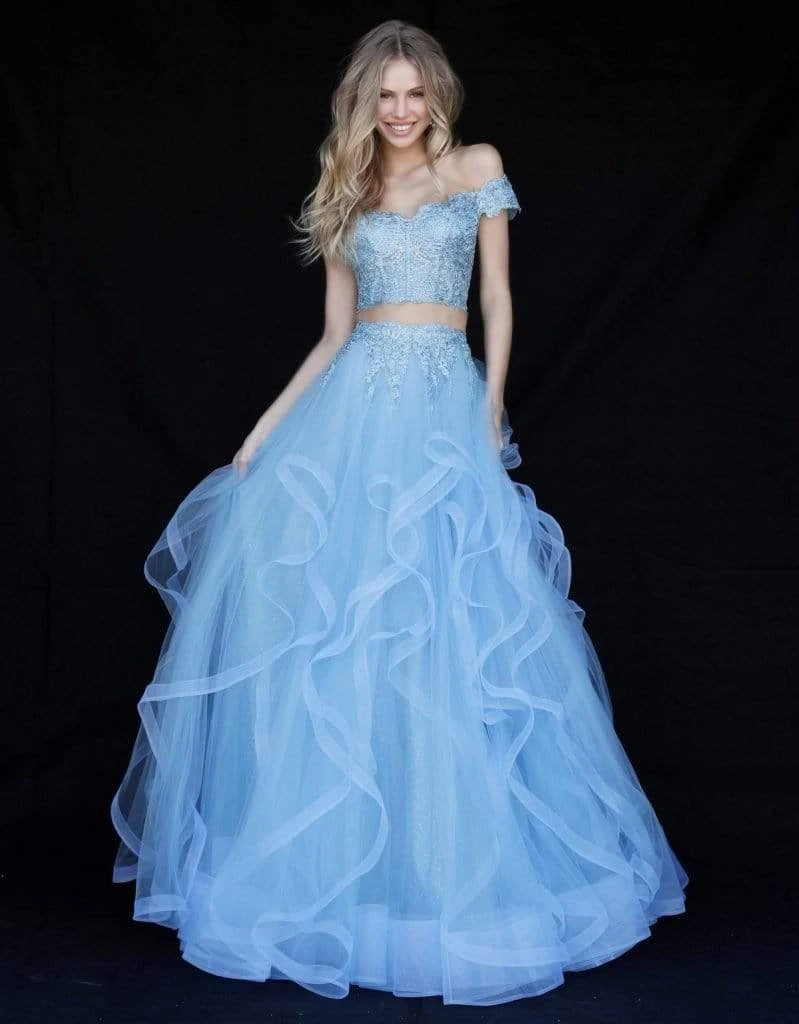 Sherri Hill - 51617 Two Piece Off-Shoulder Tulle Evening Dress 9 Sherri Hill - 51617 Two Piece Off-Shoulder Tulle Evening Dress