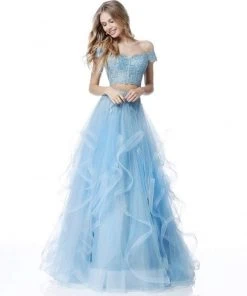 Sherri Hill - 51617 Two Piece Off-Shoulder Tulle Evening Dress 14 Sherri Hill - 51617 Two Piece Off-Shoulder Tulle Evening Dress