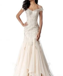 Sherri Hill - 51618 Beaded Off Shoulder Tulle Mermaid Gown