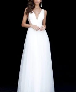 Sherri Hill - 51620 Pleated Plunging V-Neck Ballgown