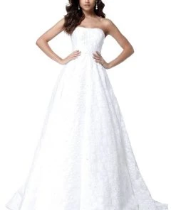 Sherri Hill - 51623 Floral Textured Strapless Ballgown