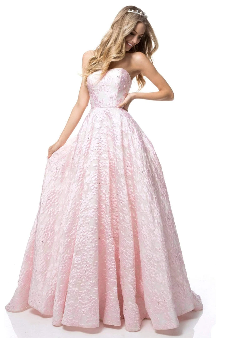 Sherri Hill - 51623 Floral Textured Strapless Ballgown 7 Sherri Hill - 51623 Floral Textured Strapless Ballgown