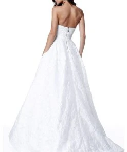 Sherri Hill - 51623 Floral Textured Strapless Ballgown 9 Sherri Hill - 51623 Floral Textured Strapless Ballgown