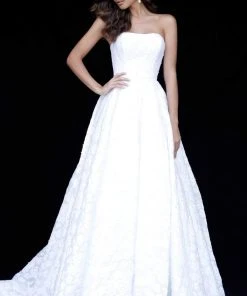 Sherri Hill - 51623 Floral Textured Strapless Ballgown 10 Sherri Hill - 51623 Floral Textured Strapless Ballgown