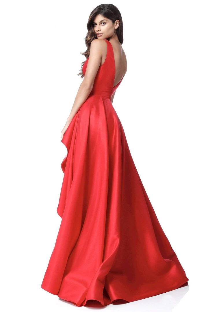 Sherri Hill - 51627 Deep V-neck Mikado A-line Gown 4 Sherri Hill - 51627 Deep V-neck Mikado A-line Gown