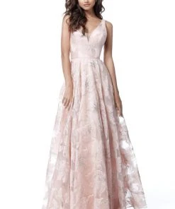 Sherri Hill - 51628 Floral Print Deep V-neck A-line Gown 13 Sherri Hill - 51628 Floral Print Deep V-neck A-line Gown