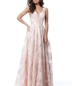 Sherri Hill - 51628 Floral Print Deep V-neck A-line Gown 15 Sherri Hill - 51628 Floral Print Deep V-neck A-line Gown