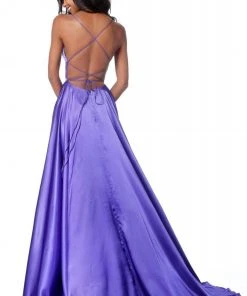 Sherri Hill - 51631 Sexy Lace-Up Back A-Line Long Evening Dress