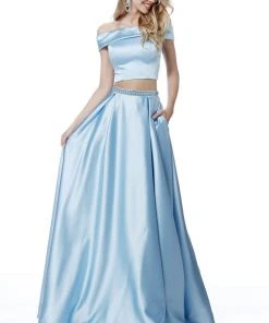 Sherri Hill - 51632 Two Piece Off-Shoulder Satin A-Line Dress