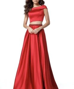 Sherri Hill - 51632 Two Piece Off-Shoulder Satin A-Line Dress 13 Sherri Hill - 51632 Two Piece Off-Shoulder Satin A-Line Dress