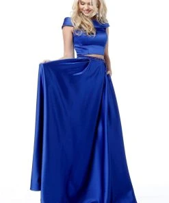 Sherri Hill - 51632 Two Piece Off-Shoulder Satin A-Line Dress 16 Sherri Hill - 51632 Two Piece Off-Shoulder Satin A-Line Dress