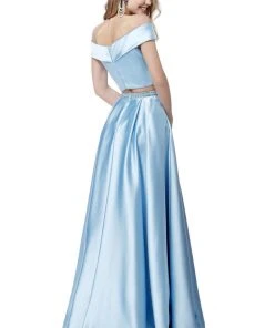 Sherri Hill - 51632 Two Piece Off-Shoulder Satin A-Line Dress