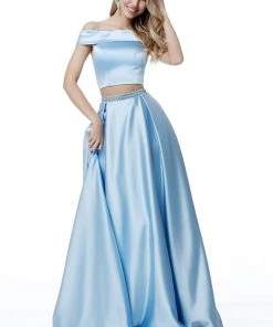 Sherri Hill - 51632 Two Piece Off-Shoulder Satin A-Line Dress 12 Sherri Hill - 51632 Two Piece Off-Shoulder Satin A-Line Dress