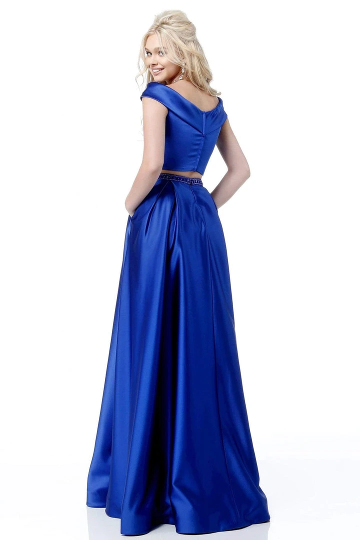 Sherri Hill - 51632 Two Piece Off-Shoulder Satin A-Line Dress 10 Sherri Hill - 51632 Two Piece Off-Shoulder Satin A-Line Dress