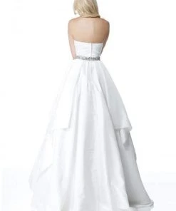 Sherri Hill - 51633 Strapless Bead Crusted Waist Ballgown