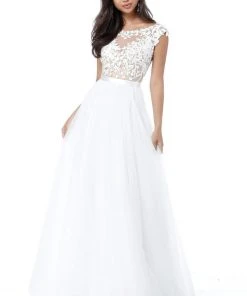Sherri Hill - 51638 Lace Appliqued Illusion Bodice Long Dress