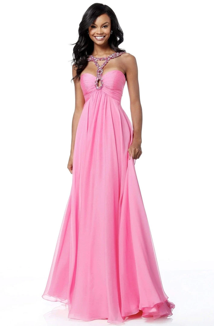 Sherri Hill - 51639 Embellished Strap Sweetheart Neckline Chiffon Gown 3 Sherri Hill - 51639 Embellished Strap Sweetheart Neckline Chiffon Gown
