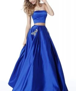 Sherri Hill - 51649 Two-Piece Satin Strapless A Line Dress