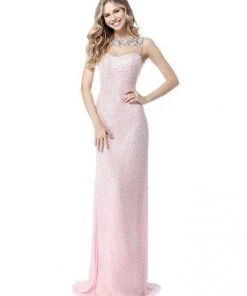 Sherri Hill - 51654 Beaded Bateau Sheath Dress With Train 11 Sherri Hill - 51654 Beaded Bateau Sheath Dress With Train