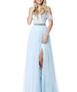 Sherri Hill - 51656 Plunging Off-Shoulder A Line Beaded Dress 16 Sherri Hill - 51656 Plunging Off-Shoulder A Line Beaded Dress
