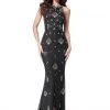 Sherri Hill - 51661 Beaded Halter Trumpet Dress With Train 2 Sherri Hill - 51661 Beaded Halter Trumpet Dress With Train