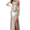 Sherri Hill - 51662 Two Piece Beaded Halter High Slit Dress 1 Sherri Hill - 51662 Two Piece Beaded Halter High Slit Dress