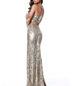 Sherri Hill - 51662 Two Piece Beaded Halter High Slit Dress 11 Sherri Hill - 51662 Two Piece Beaded Halter High Slit Dress