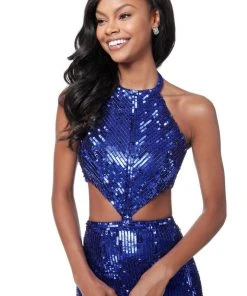 Sherri Hill - 51663 Long Sequined Halter Trumpet Dress 19 Sherri Hill - 51663 Long Sequined Halter Trumpet Dress