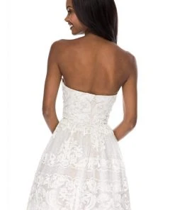 Sherri Hill - 51668 Strapless Short Lace A-line Cocktail Dress 5 Sherri Hill - 51668 Strapless Short Lace A-line Cocktail Dress