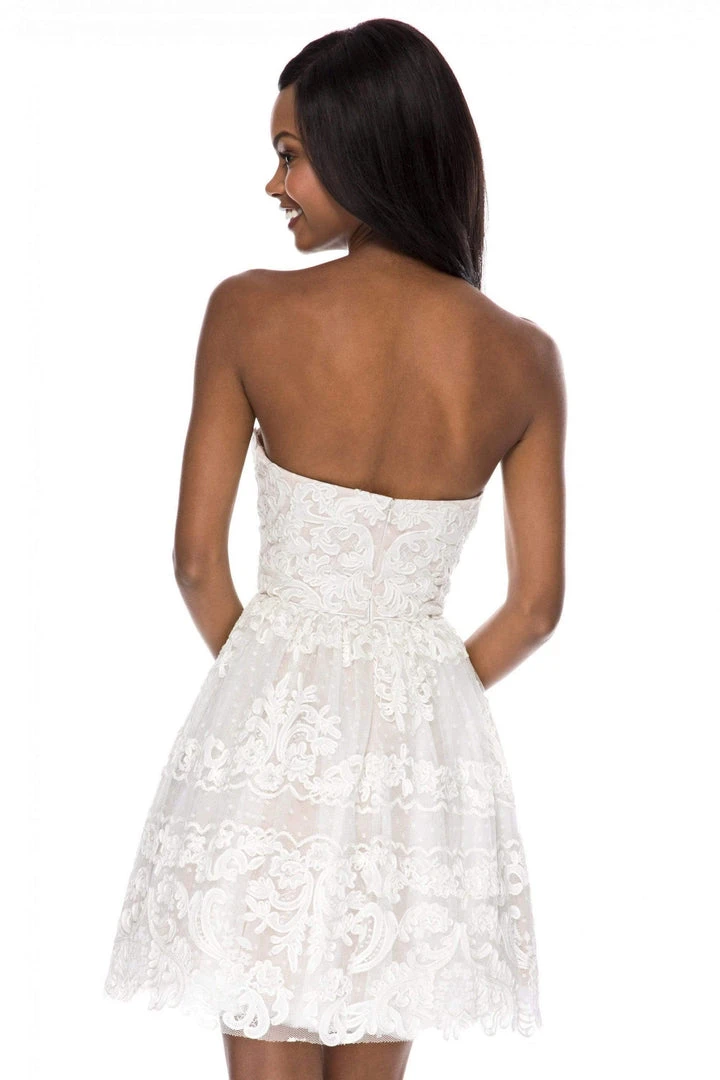 Sherri Hill - 51668 Strapless Short Lace A-line Cocktail Dress 4 Sherri Hill - 51668 Strapless Short Lace A-line Cocktail Dress