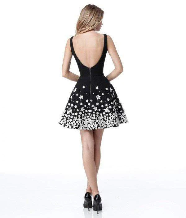 Sherri Hill - 51670 Floral Appliqued Square Cocktail Dress 4 Sherri Hill - 51670 Floral Appliqued Square Cocktail Dress