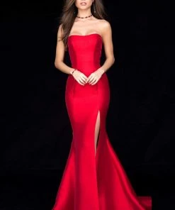 Sherri Hill - 51671 Strapless Taffeta Long Mermaid Dress With Train 16 Sherri Hill - 51671 Strapless Taffeta Long Mermaid Dress With Train