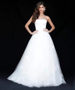 Sherri Hill - 51672 Strapless Floral Appliqued Glitter A Line Dress 12 Sherri Hill - 51672 Strapless Floral Appliqued Glitter A Line Dress