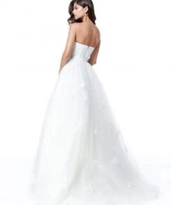 Sherri Hill - 51672 Strapless Floral Appliqued Glitter A Line Dress 9 Sherri Hill - 51672 Strapless Floral Appliqued Glitter A Line Dress