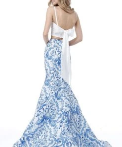 Sherri Hill - 51681 Two Piece Sweetheart Printed Mermaid Dress 9 Sherri Hill - 51681 Two Piece Sweetheart Printed Mermaid Dress