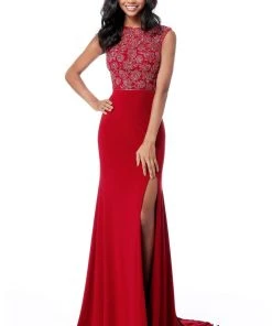 Sherri Hill - 51692 Long Beaded Jersey Trumpet Dress