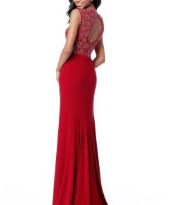 Sherri Hill - 51692 Long Beaded Jersey Trumpet Dress