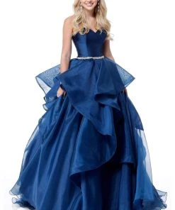 Sherri Hill - 51701 Strapless Bodice Tiered Organza Ballgown