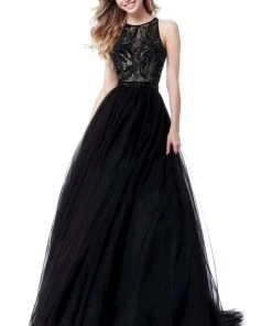 Sherri Hill - 51704 Beaded Halter Tulle Ballgown