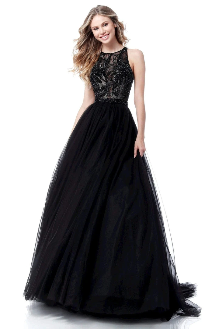 Sherri Hill - 51704 Beaded Halter Tulle Ballgown 3 Sherri Hill - 51704 Beaded Halter Tulle Ballgown