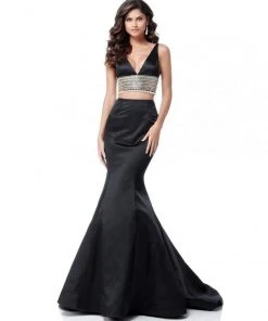 Sherri Hill - 51711 Two Piece Plunging V-Neck Mermaid Dress