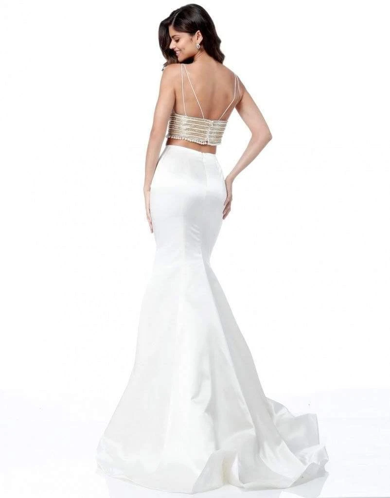 Sherri Hill - 51711 Two Piece Plunging V-Neck Mermaid Dress 8 Sherri Hill - 51711 Two Piece Plunging V-Neck Mermaid Dress