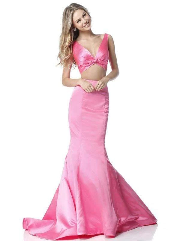 Sherri Hill - 51712 Knotted Crop Top Two-Piece Satin Mermaid Gown 5 Sherri Hill - 51712 Knotted Crop Top Two-Piece Satin Mermaid Gown