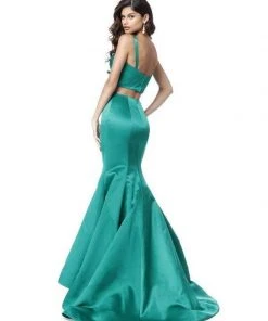 Sherri Hill - 51712 Knotted Crop Top Two-Piece Satin Mermaid Gown 18 Sherri Hill - 51712 Knotted Crop Top Two-Piece Satin Mermaid Gown