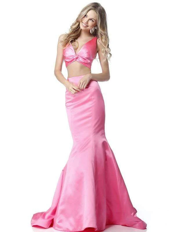 Sherri Hill - 51712 Knotted Crop Top Two-Piece Satin Mermaid Gown 7 Sherri Hill - 51712 Knotted Crop Top Two-Piece Satin Mermaid Gown