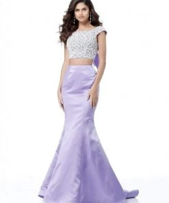 Sherri Hill - 51715 Two-Piece Beaded Cap Sleeve Mermaid Dress