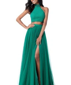Sherri Hill - 51721 Two Piece Beaded High Halter A Line Dress
